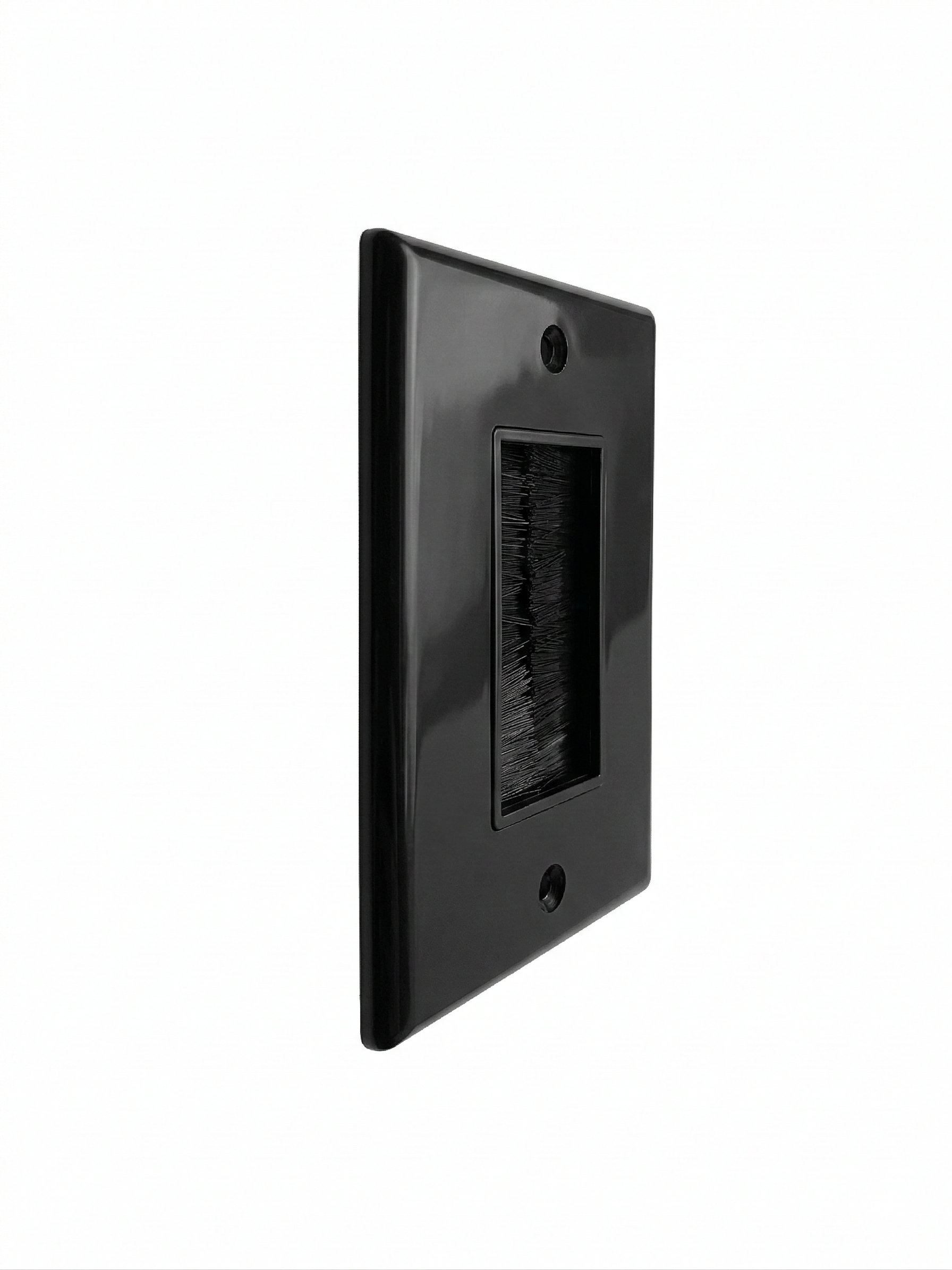 BestMounts Brush Decorator 1-Gang Cable Pass-Through Low Voltage Wall Plate | BWPBRUSH1