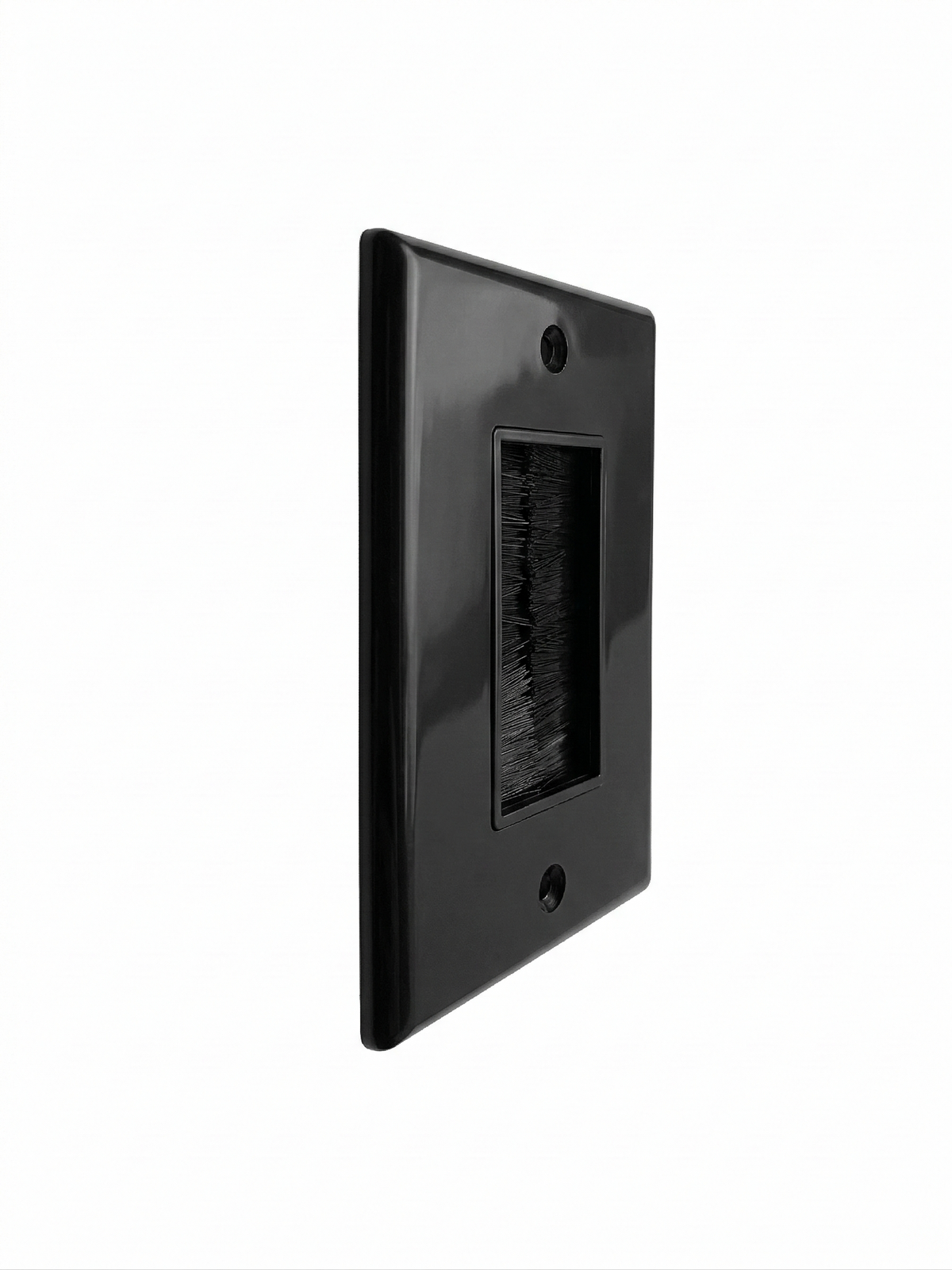 BestMounts Brush Decorator 1-Gang Cable Pass-Through Low Voltage Wall Plate | BWPBRUSH1