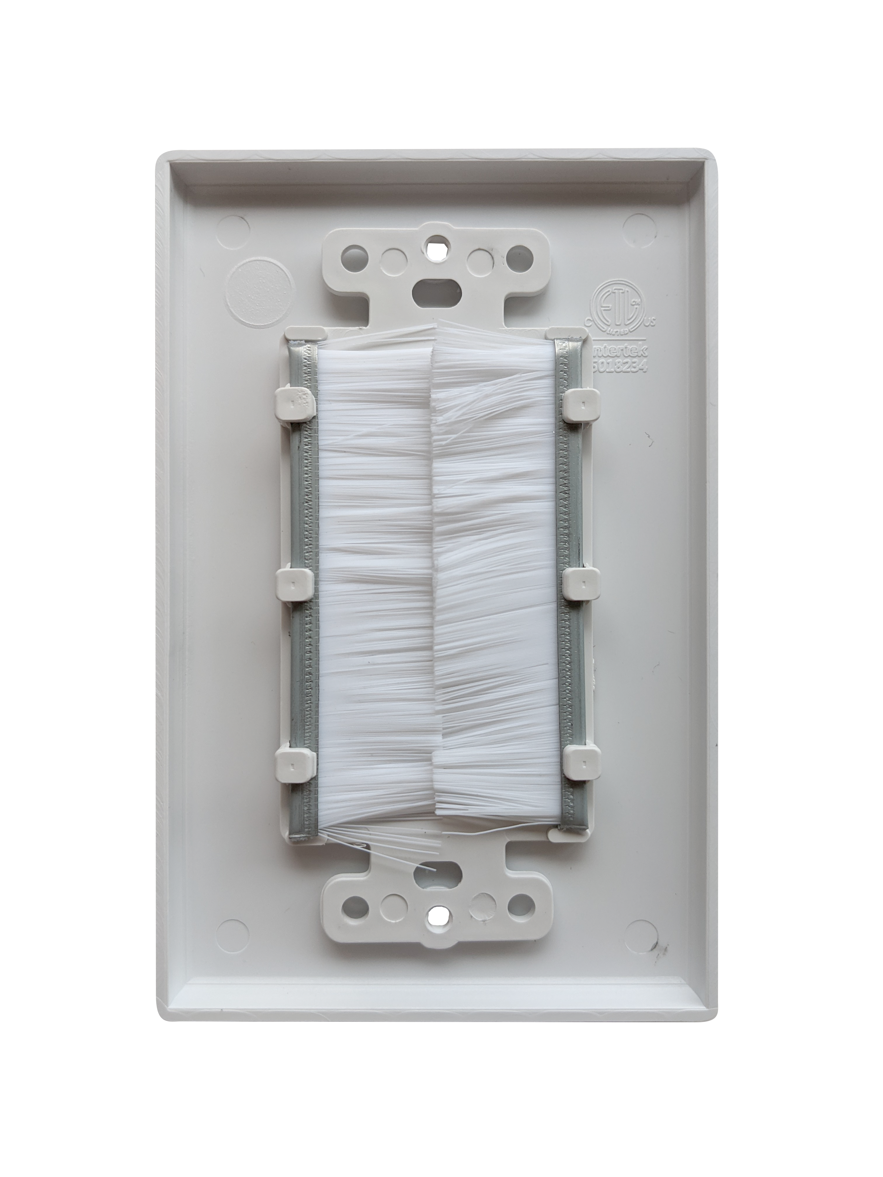 BestMounts Brush Decorator 1-Gang Cable Pass-Through Low Voltage Wall Plate | BWPBRUSH1