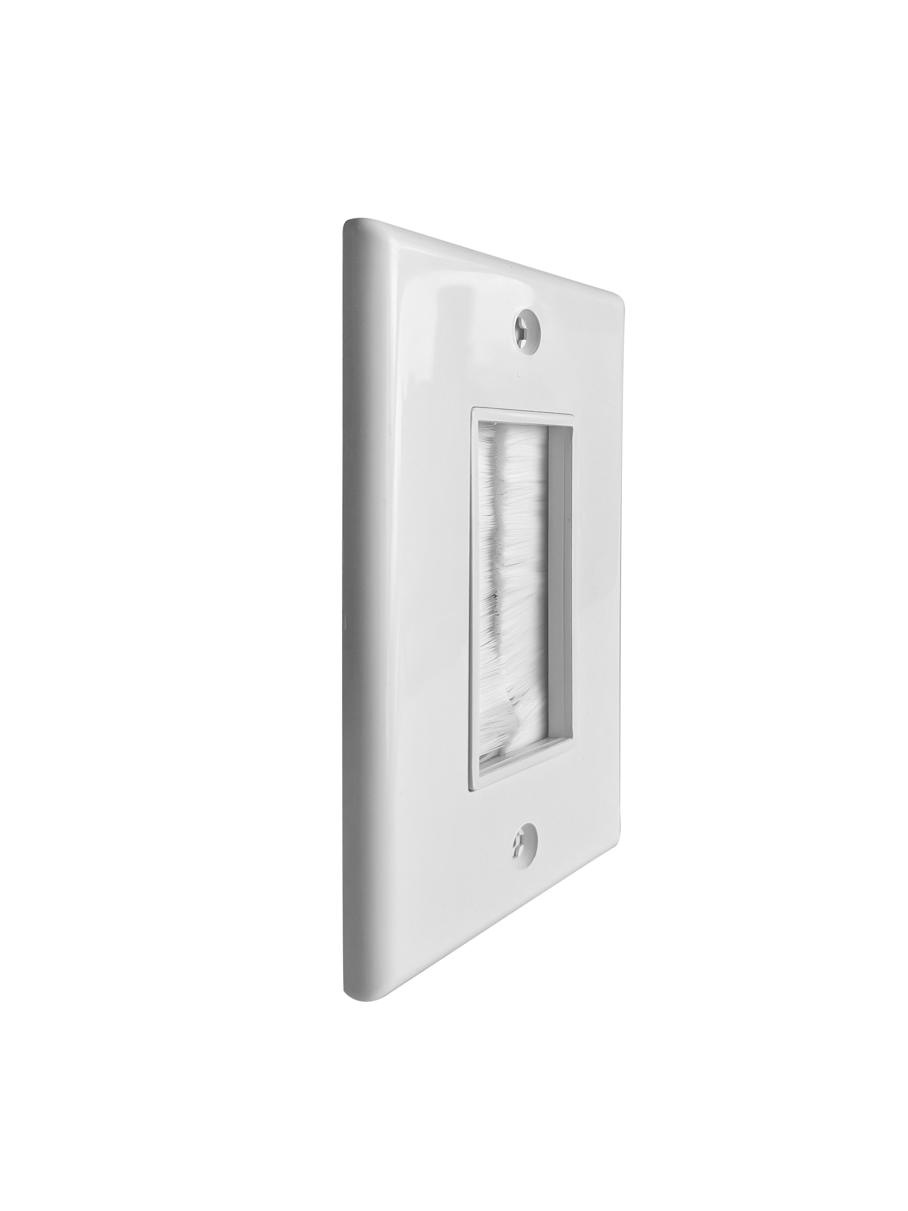 BestMounts Brush Decorator 1-Gang Cable Pass-Through Low Voltage Wall Plate | BWPBRUSH1