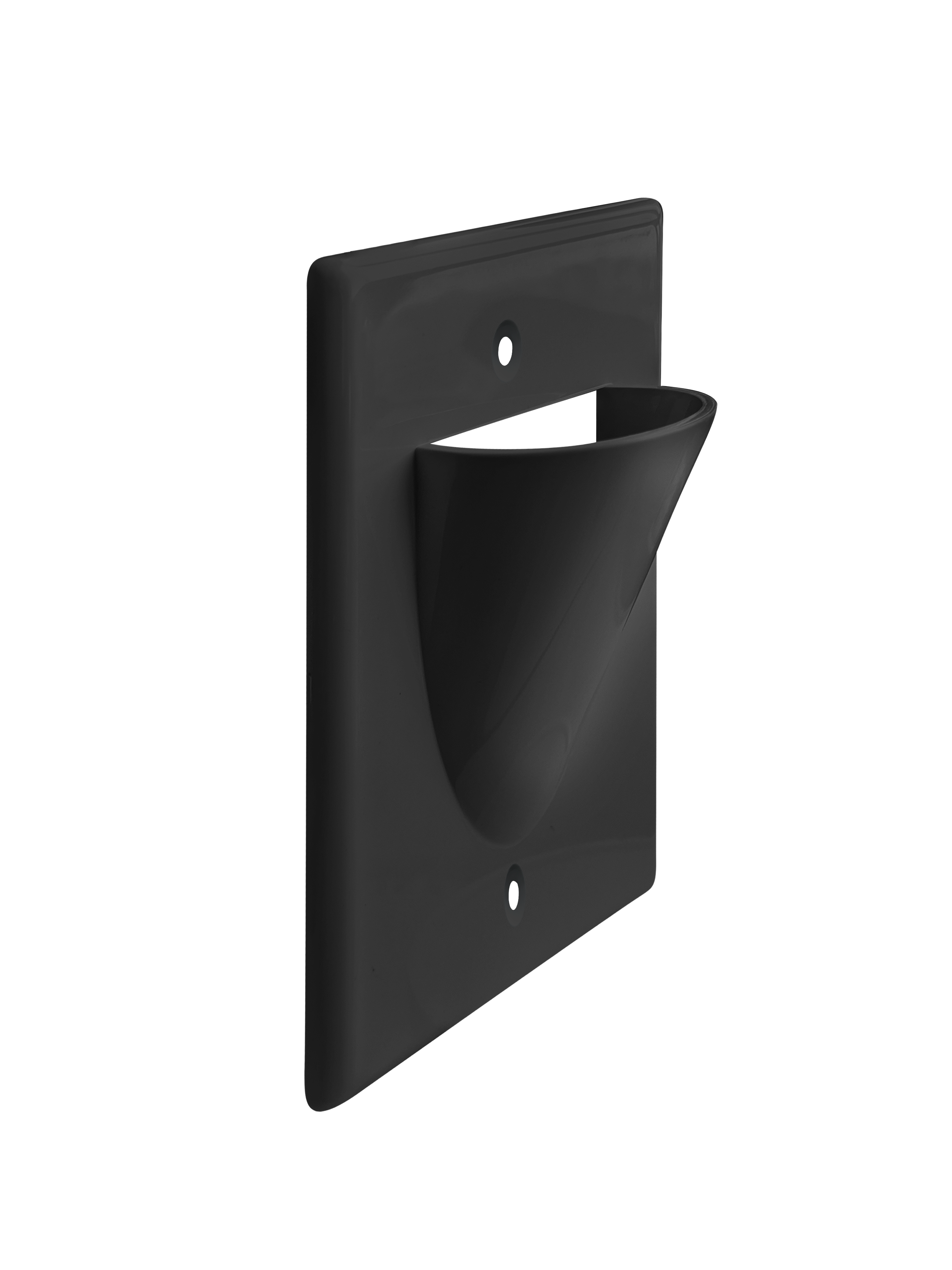 BestMounts Scoop (Outward) 1-Gang Cable Pass-Through Low Voltage Wall Plate | BWPON1