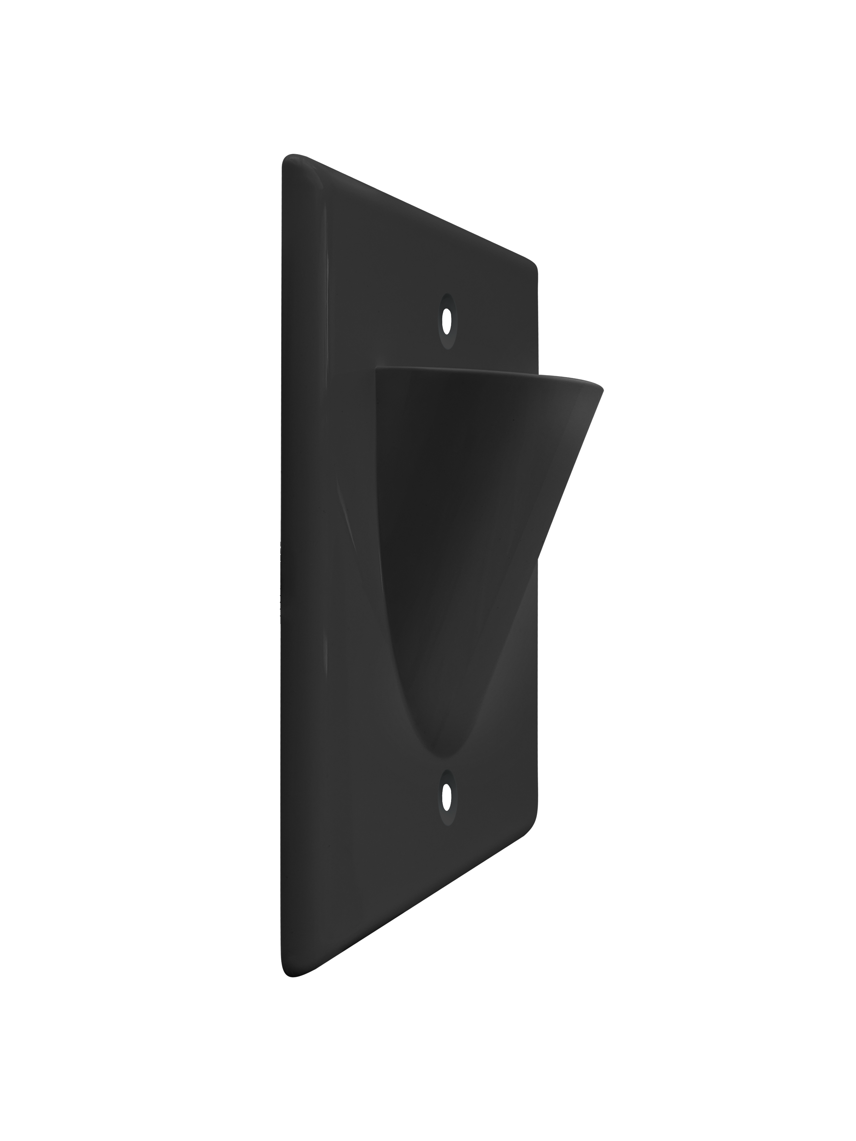 BestMounts Scoop (Outward) 1-Gang Cable Pass-Through Low Voltage Wall Plate | BWPON1