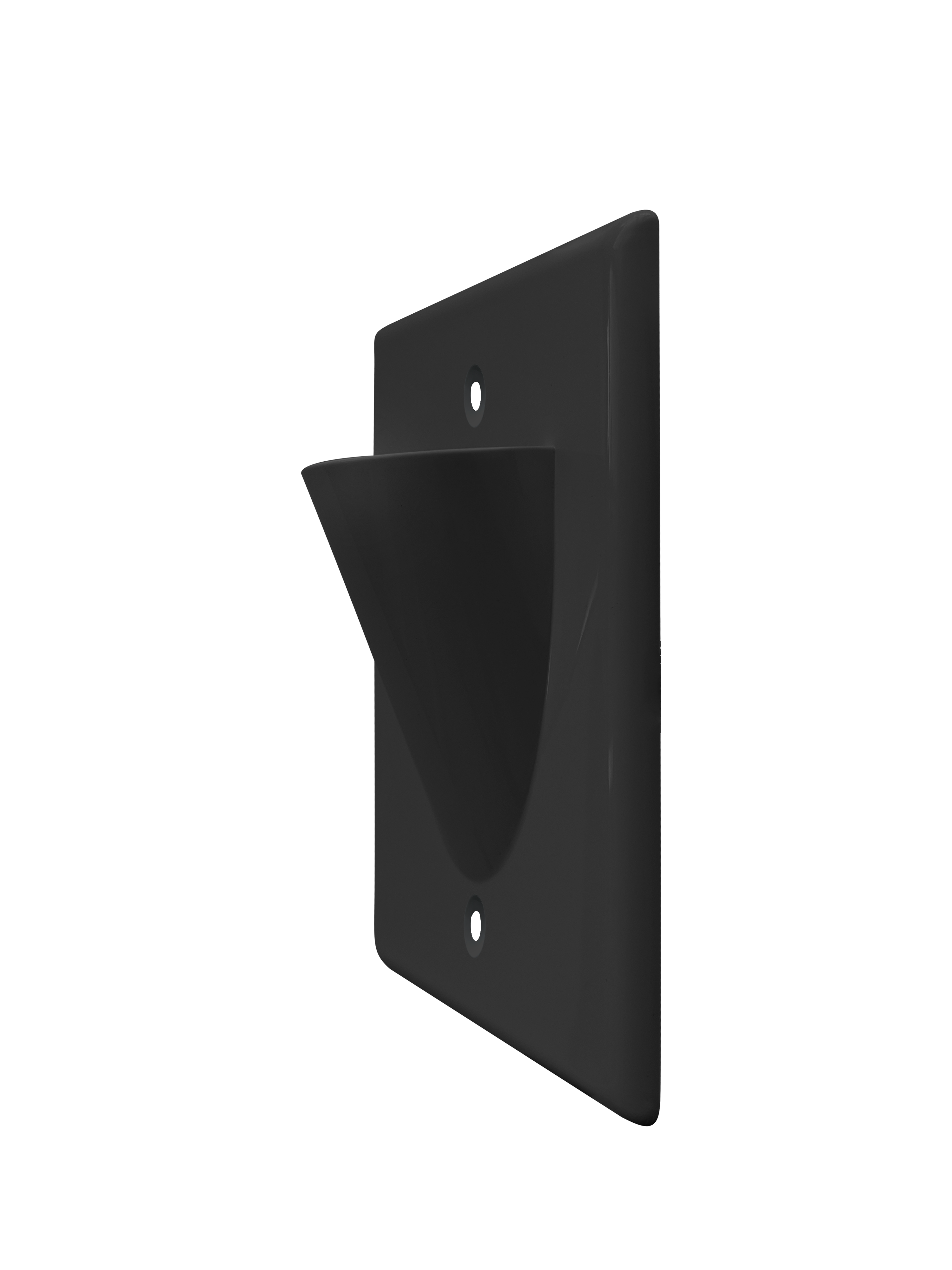 BestMounts Scoop (Outward) 1-Gang Cable Pass-Through Low Voltage Wall Plate | BWPON1