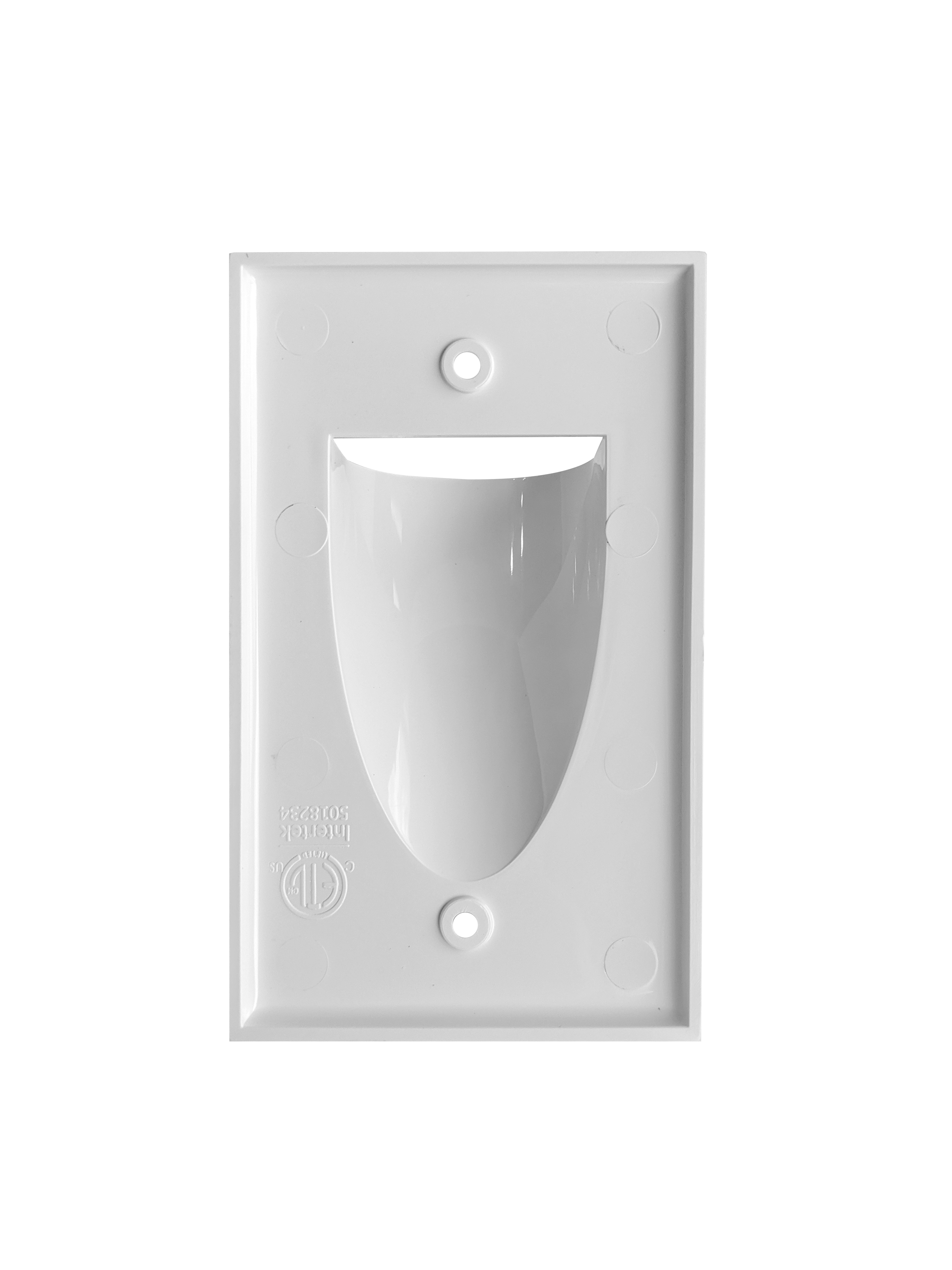 BestMounts Scoop (Outward) 1-Gang Cable Pass-Through Low Voltage Wall Plate | BWPON1
