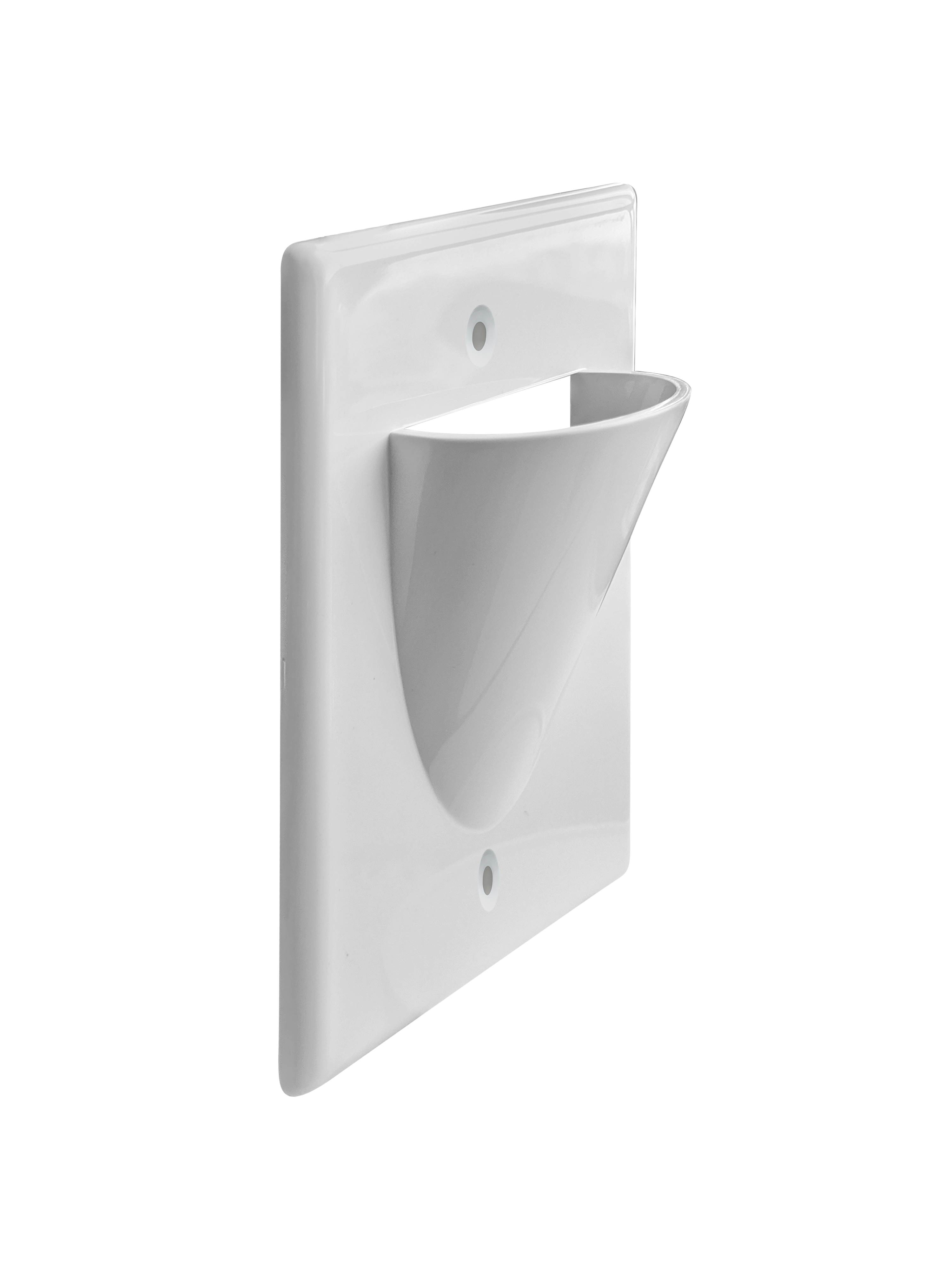 BestMounts Scoop (Outward) 1-Gang Cable Pass-Through Low Voltage Wall Plate | BWPON1