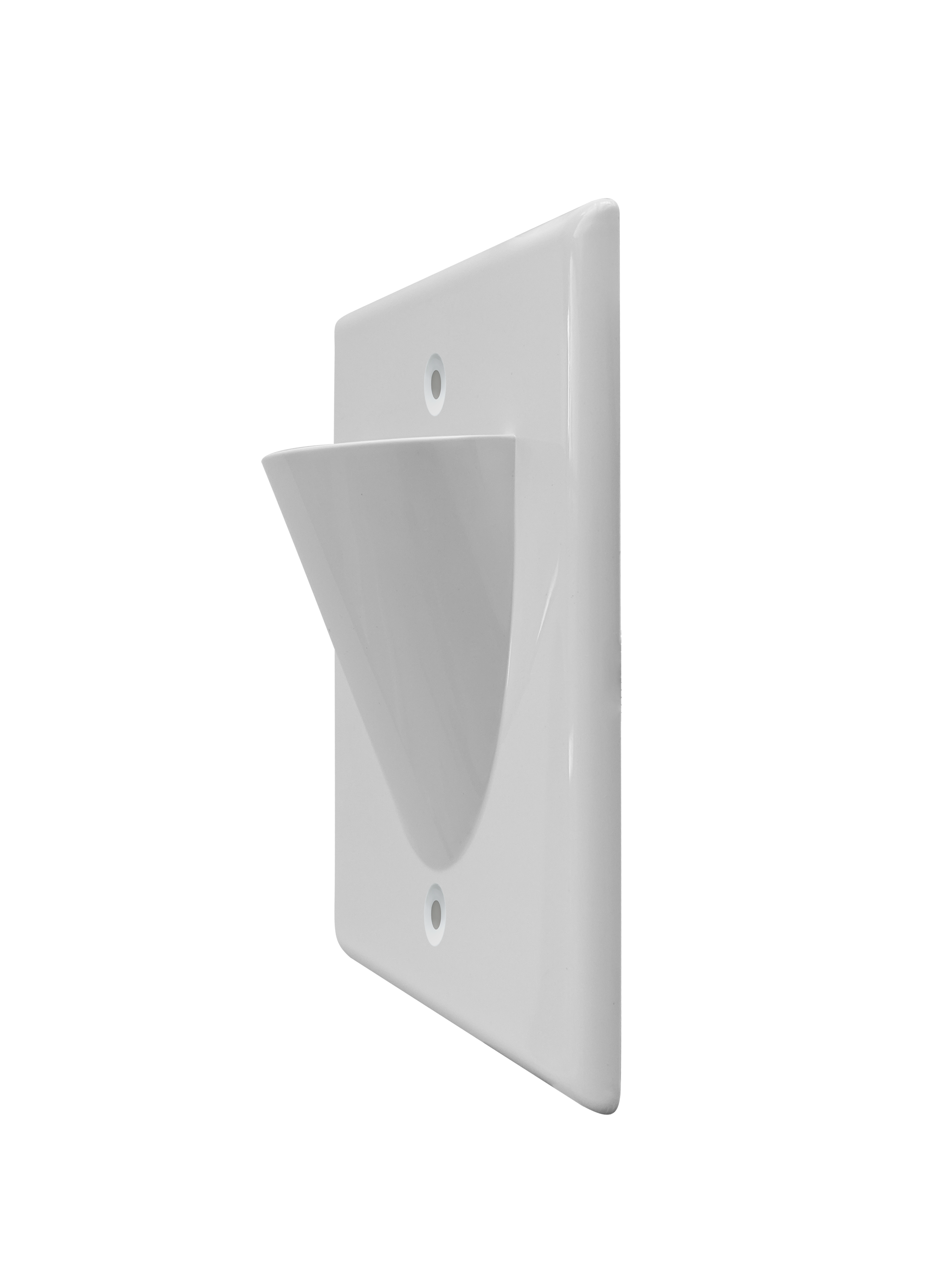 BestMounts Scoop (Outward) 1-Gang Cable Pass-Through Low Voltage Wall Plate | BWPON1
