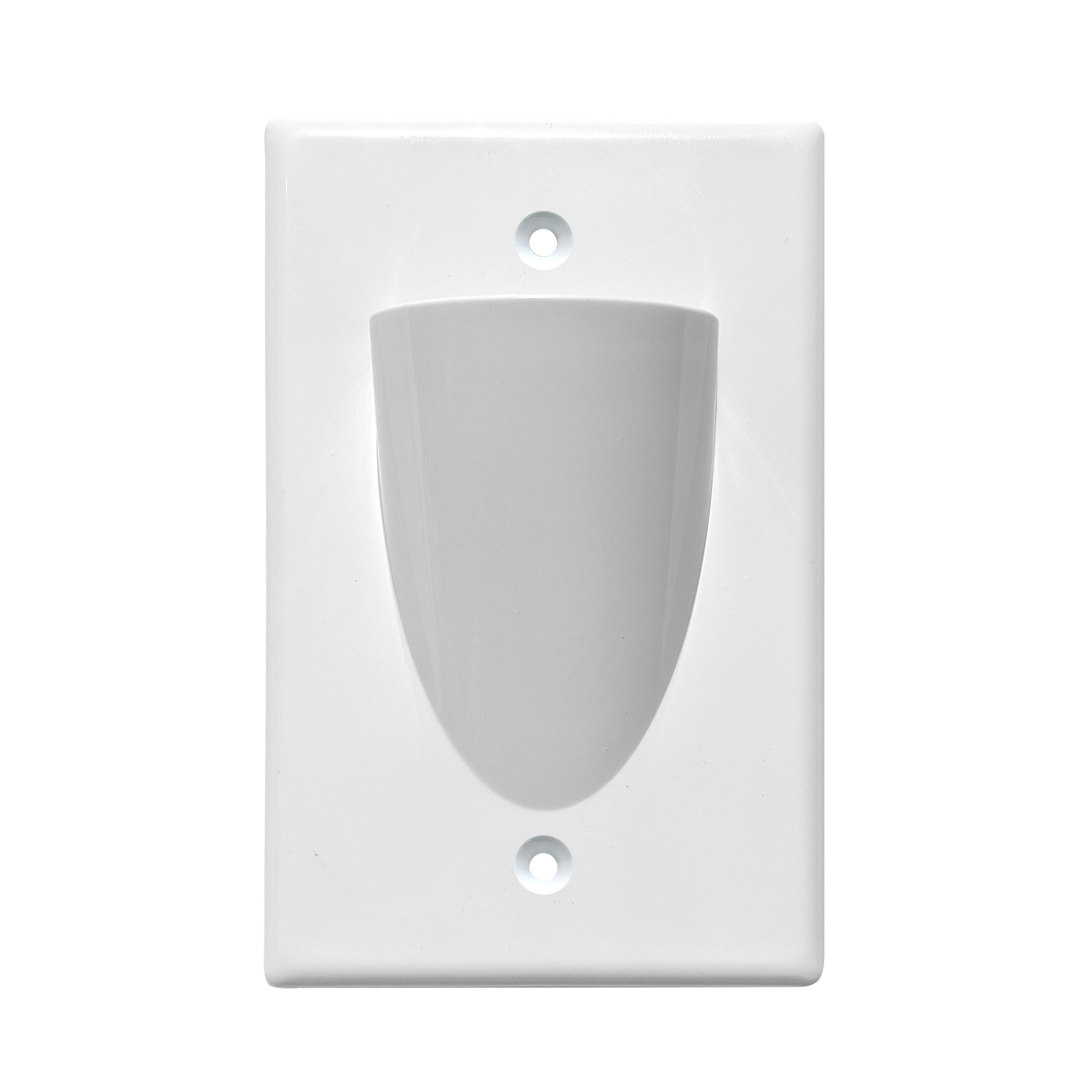 BestMounts Scoop (Outward) 1-Gang Cable Pass-Through Low Voltage Wall Plate | BWPON1