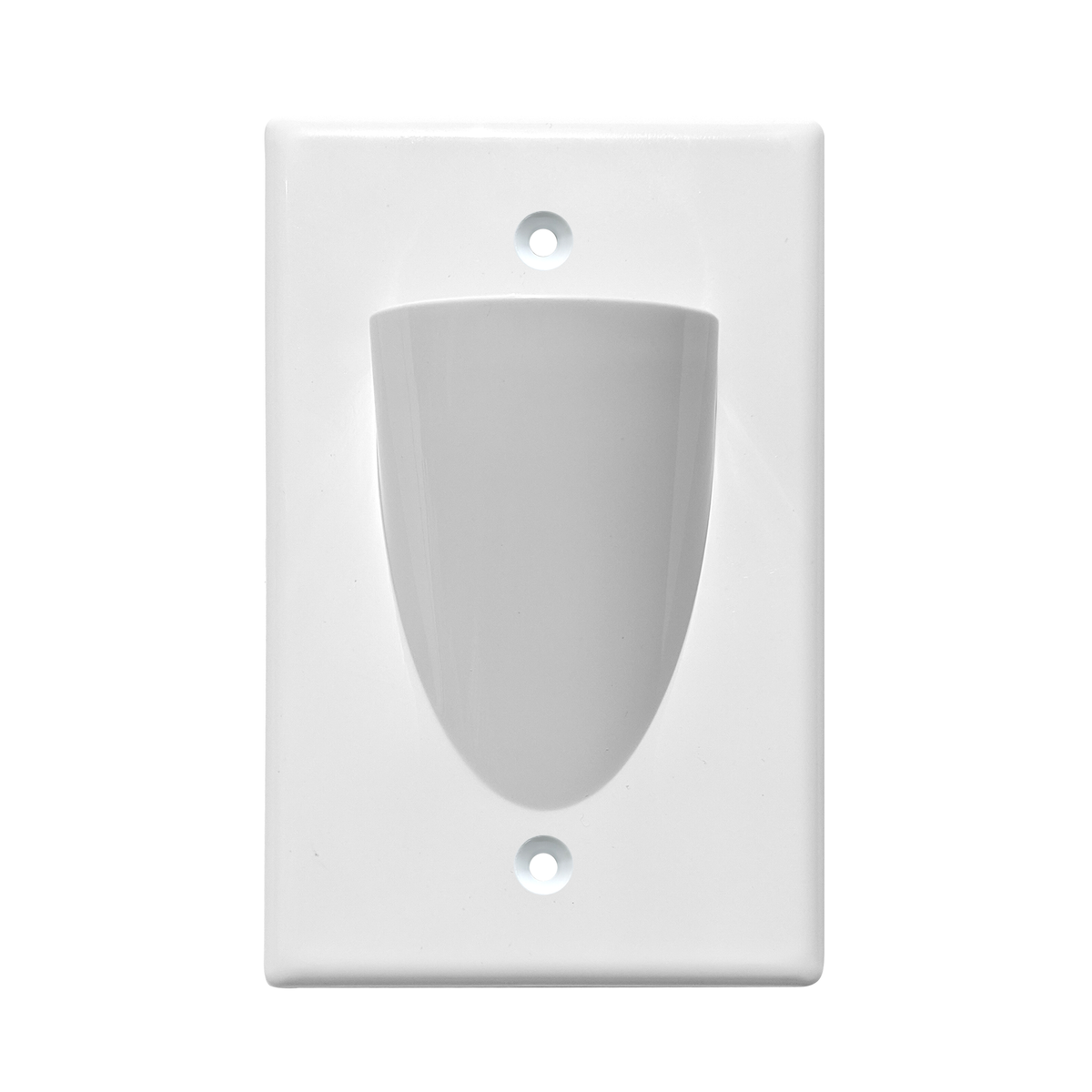 BestMounts Scoop (Outward) 1-Gang Cable Pass-Through Low Voltage Wall Plate | BWPON1