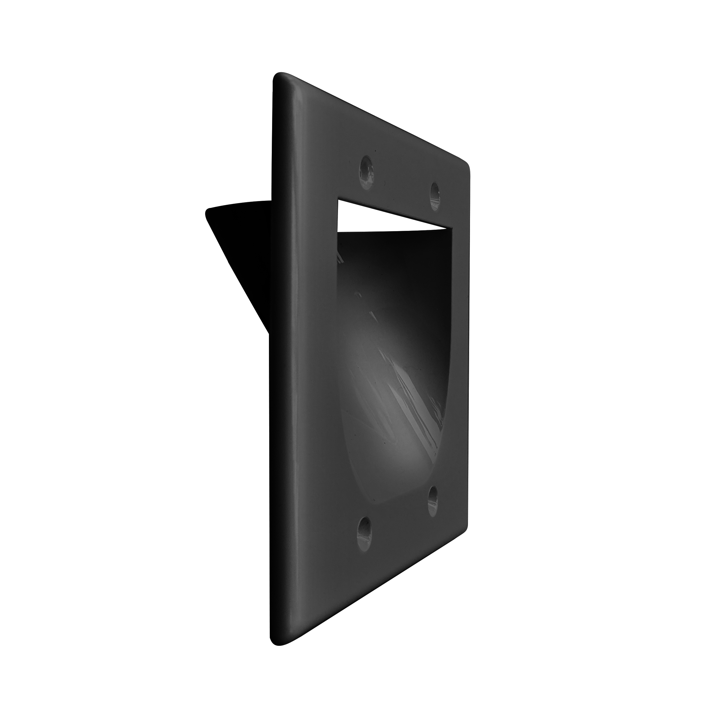BestMounts Recessed 2-Gang Low Voltage Cable Pass-Through Wall Plate – In-Wall Cable Management | BWPW2