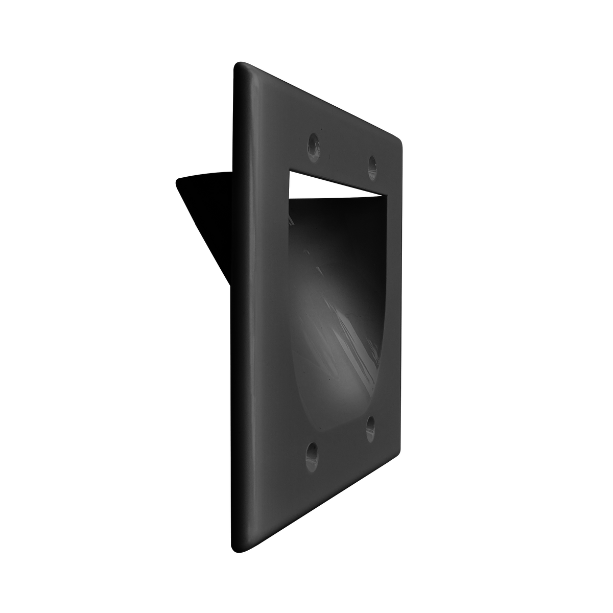 BestMounts Recessed 2-Gang Low Voltage Cable Pass-Through Wall Plate – In-Wall Cable Management | BWPW2