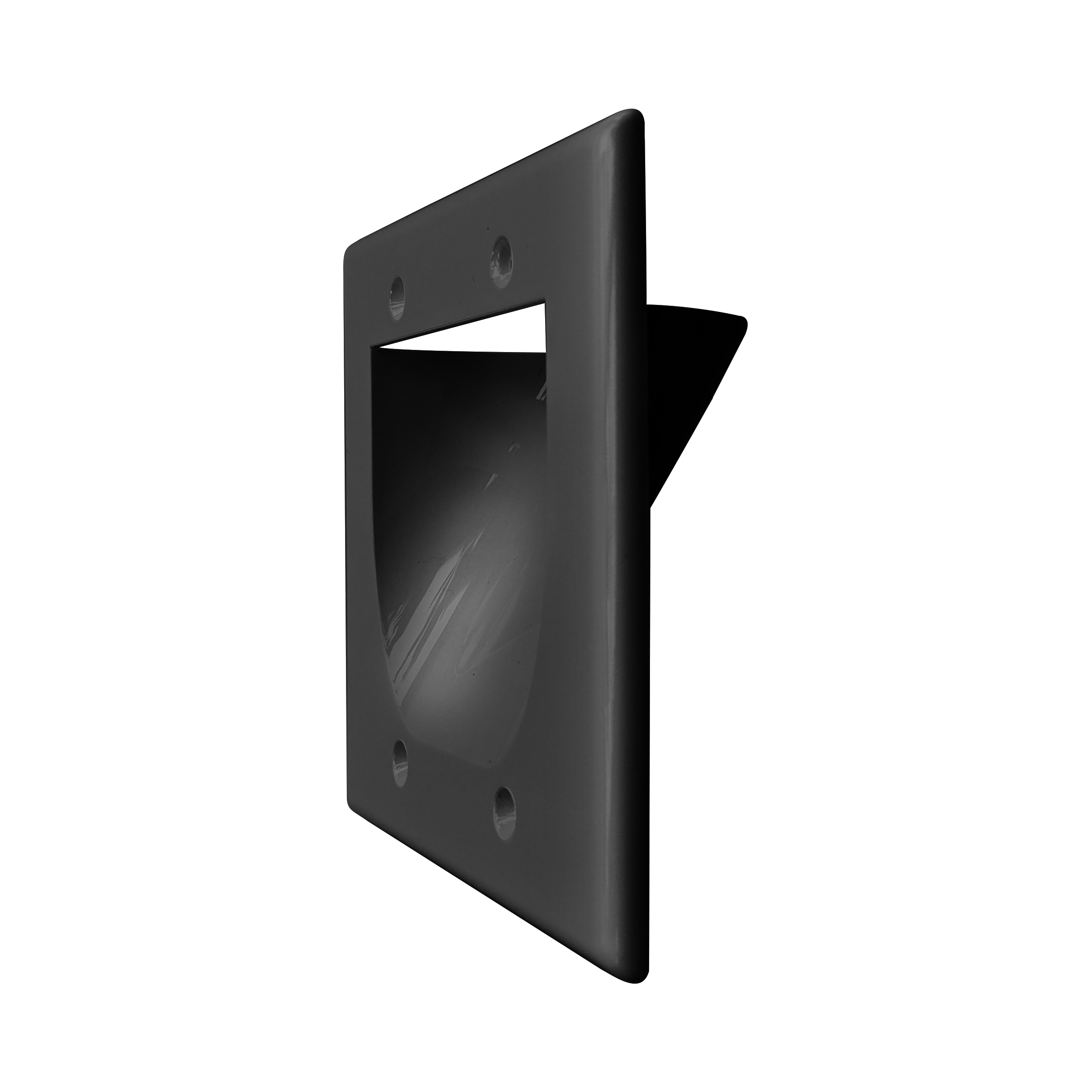 BestMounts Recessed 2-Gang Low Voltage Cable Pass-Through Wall Plate – In-Wall Cable Management | BWPW2