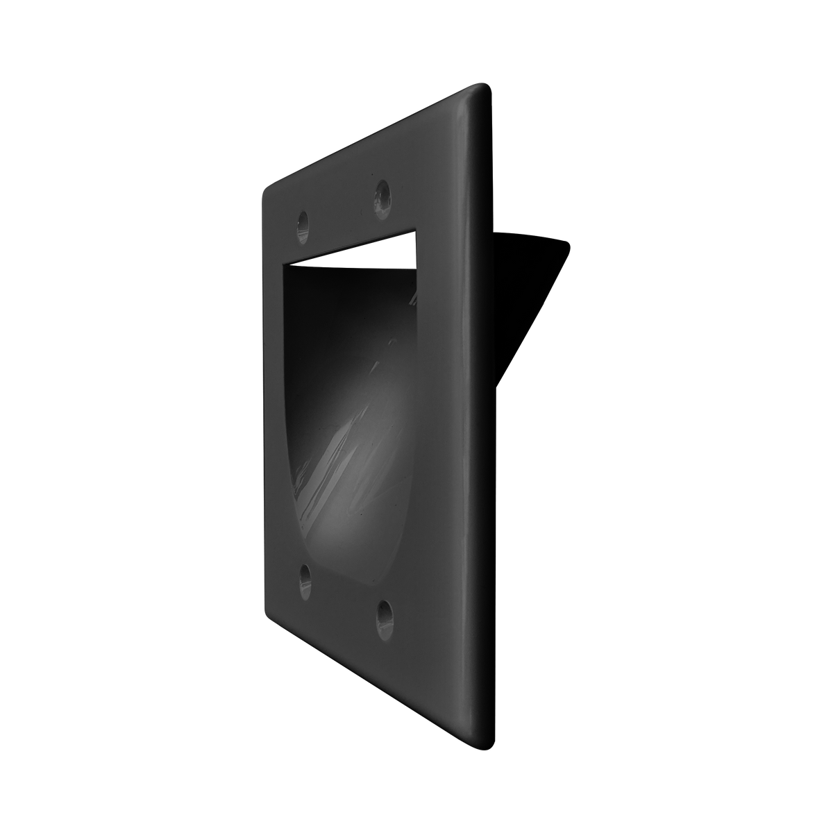 BestMounts Recessed 2-Gang Low Voltage Cable Pass-Through Wall Plate – In-Wall Cable Management | BWPW2