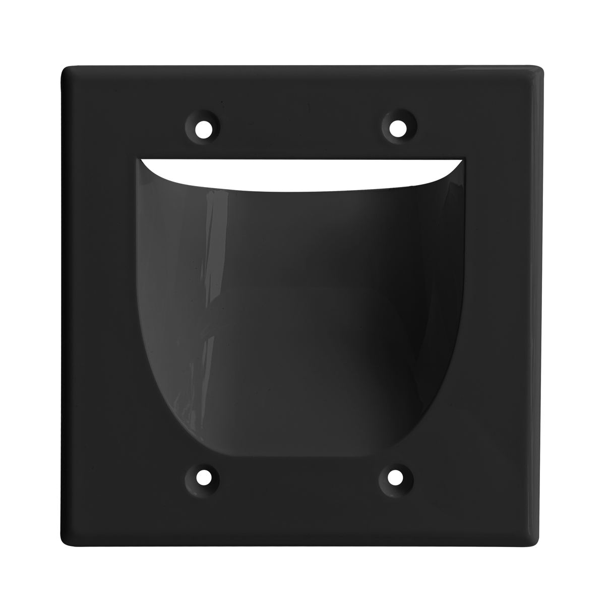 BestMounts Recessed 2-Gang Low Voltage Cable Pass-Through Wall Plate – In-Wall Cable Management | BWPW2