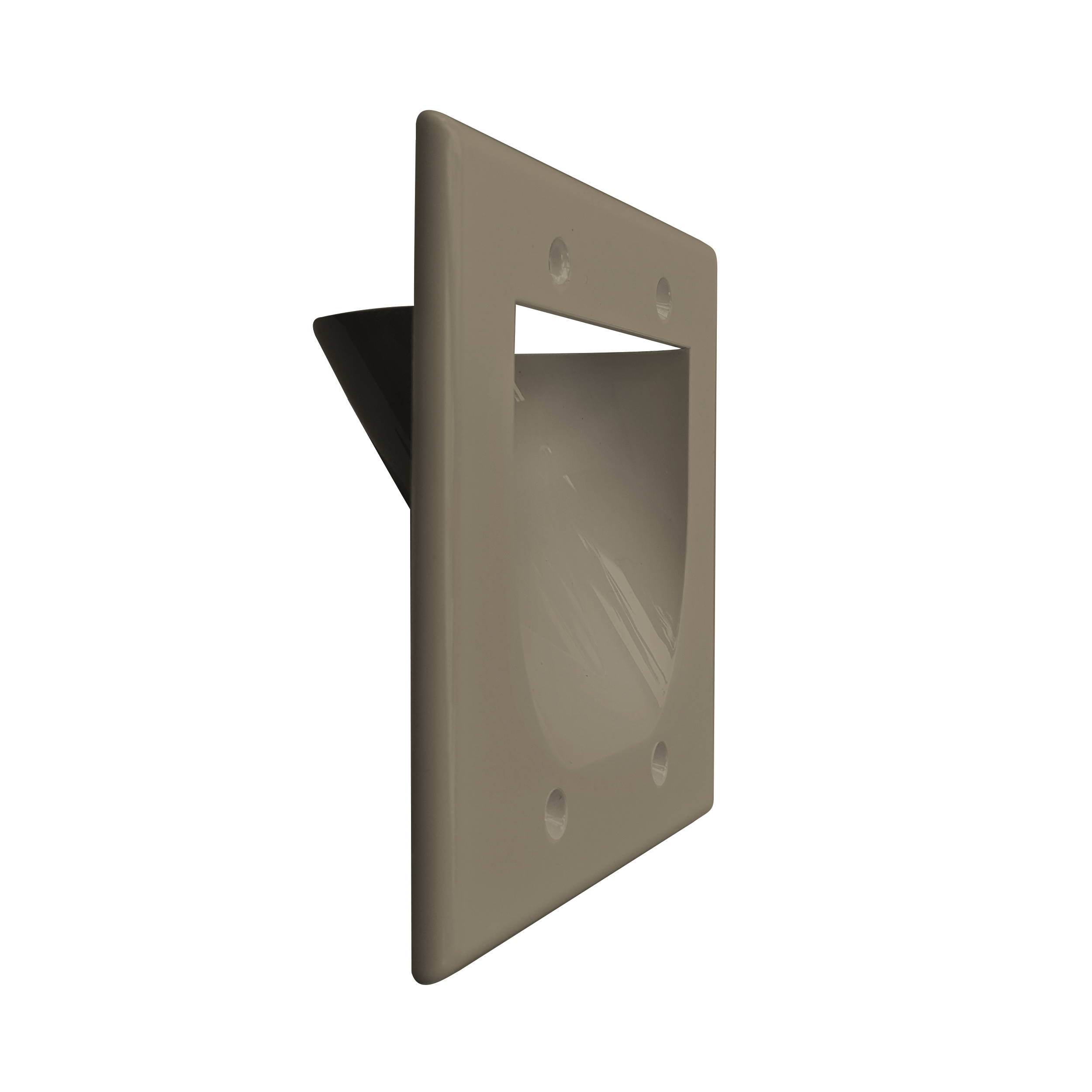 BestMounts Recessed 2-Gang Low Voltage Cable Pass-Through Wall Plate – In-Wall Cable Management | BWPW2