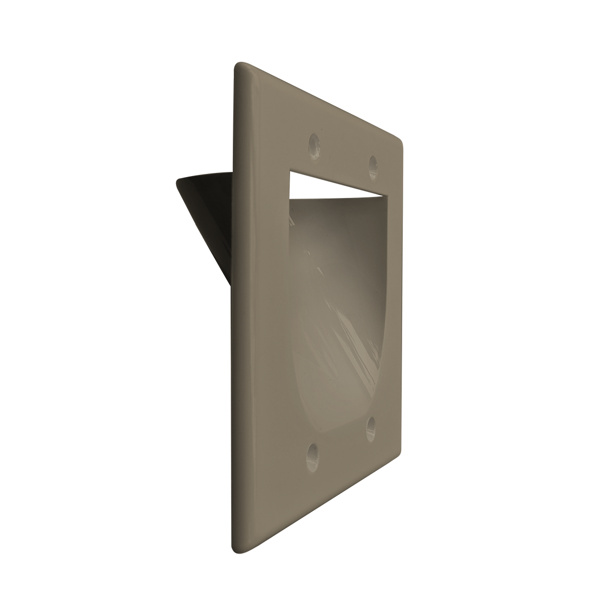 BestMounts Recessed 2-Gang Low Voltage Cable Pass-Through Wall Plate – In-Wall Cable Management | BWPW2