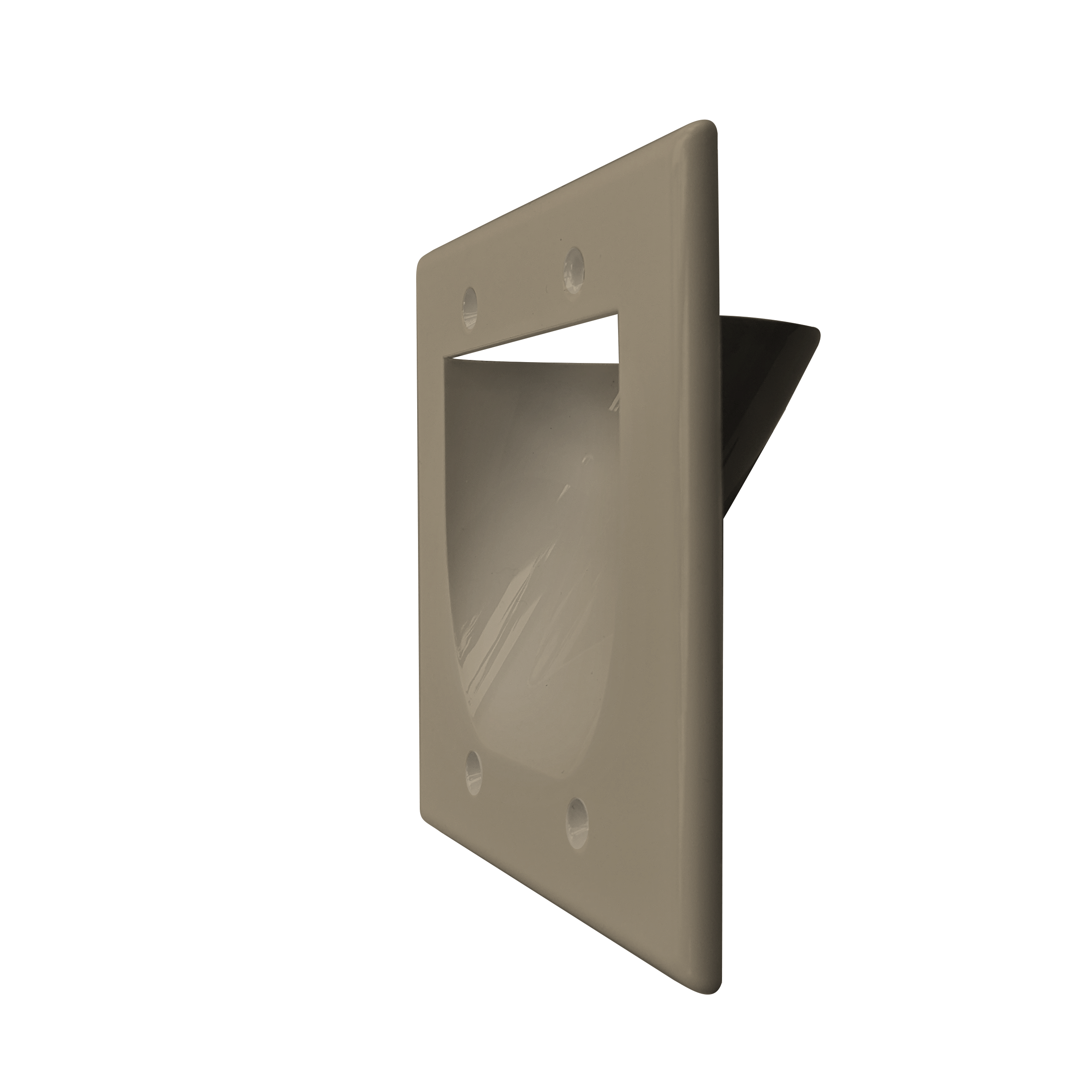 BestMounts Recessed 2-Gang Low Voltage Cable Pass-Through Wall Plate – In-Wall Cable Management | BWPW2