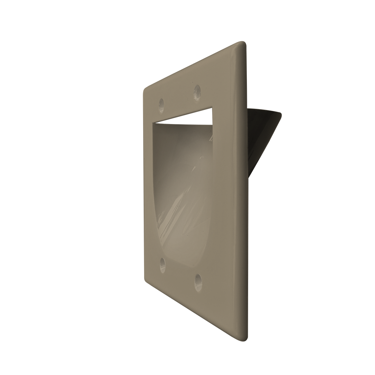 BestMounts Recessed 2-Gang Low Voltage Cable Pass-Through Wall Plate – In-Wall Cable Management | BWPW2