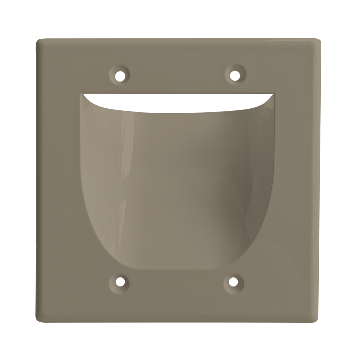 BestMounts Recessed 2-Gang Low Voltage Cable Pass-Through Wall Plate – In-Wall Cable Management | BWPW2