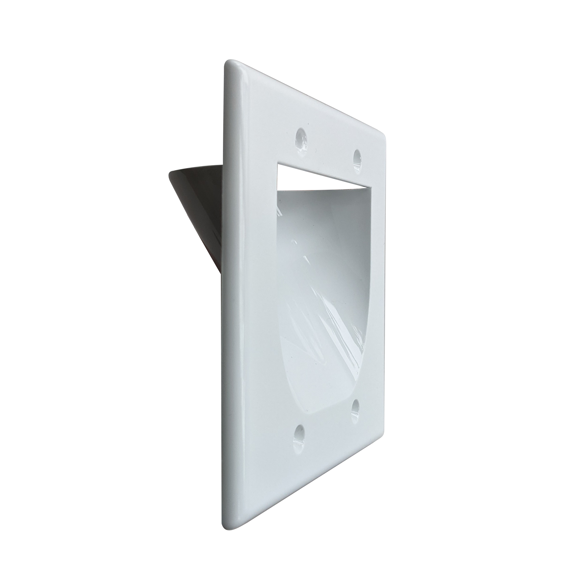 BestMounts Recessed 2-Gang Low Voltage Cable Pass-Through Wall Plate – In-Wall Cable Management | BWPW2