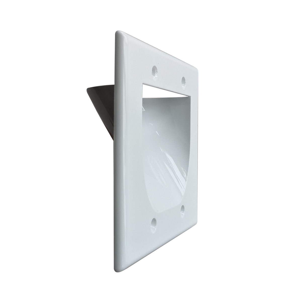 BestMounts Recessed 2-Gang Low Voltage Cable Pass-Through Wall Plate – In-Wall Cable Management | BWPW2