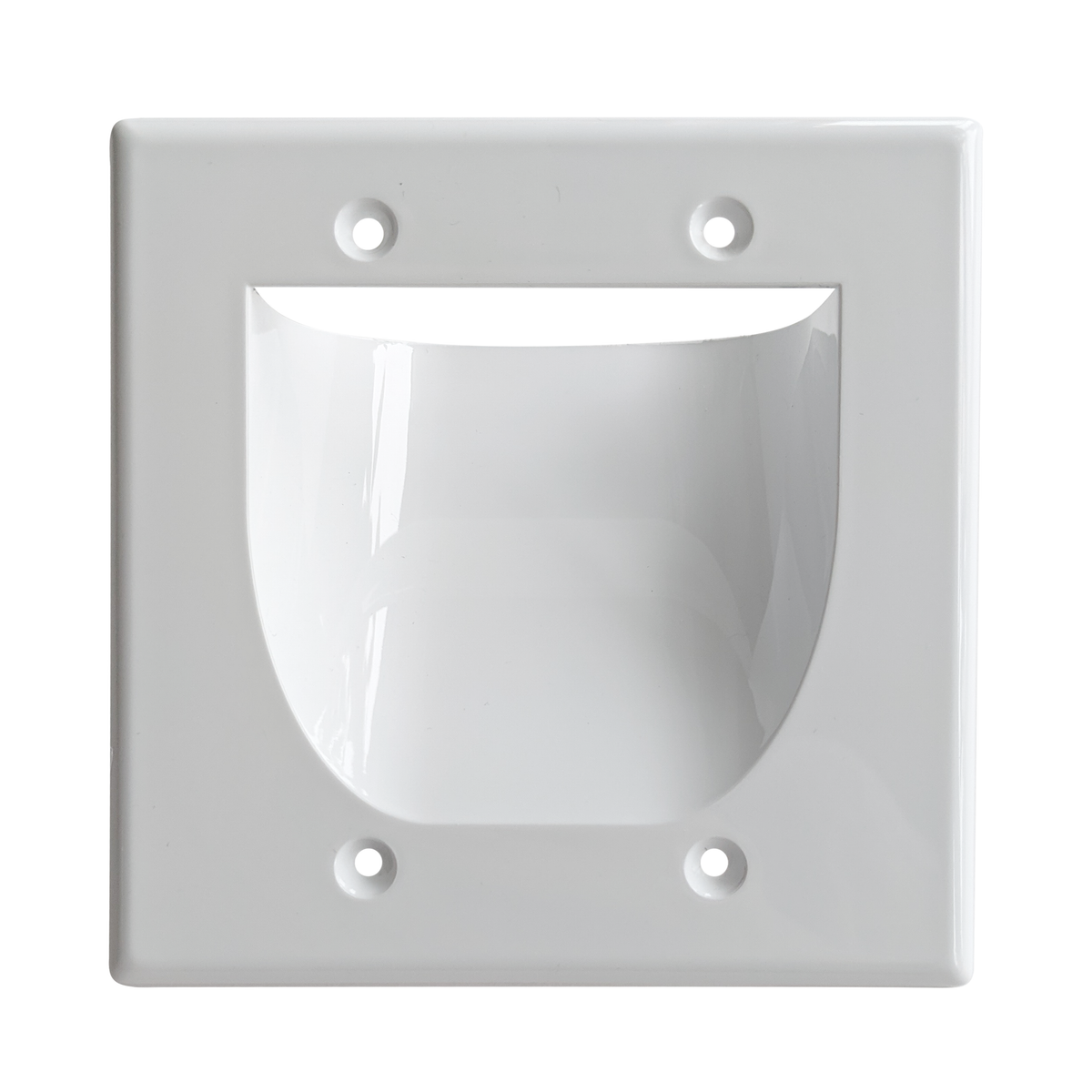 BestMounts Recessed 2-Gang Low Voltage Cable Pass-Through Wall Plate – In-Wall Cable Management | BWPW2
