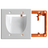 BestMounts Combo Recessed 2-Gang Cable Pass-Through Wall Plate with Drywall Retrofit Mounting Bracket | BWPW2 + BLVP2