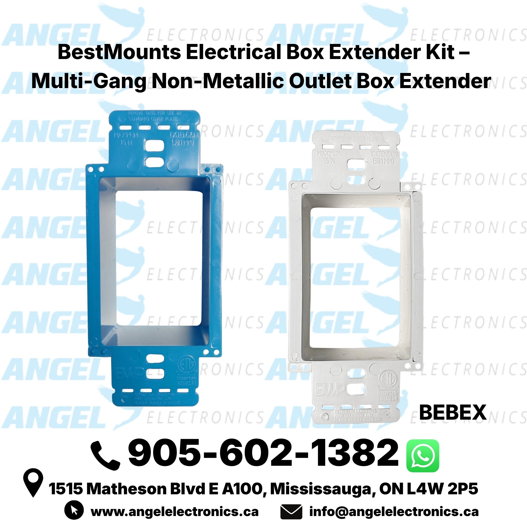 BestMounts Electrical Power Outlet Box Extender Kit | BEBEX