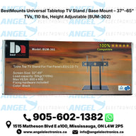 BestMounts Universal Tabletop TV Stand / Base Mount – 37"–65" TVs, 110 lbs, Height Adjustable (BUM-302)