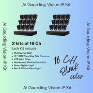 AI Guarding Vision 6MP Security System: 4/8/16 Channel NVR Kits with Active Deterrence Turret Cameras, Red/Blue Flashing Lights, Two-Way Audio, and 2TB/4TB HDD – Available in Black or White