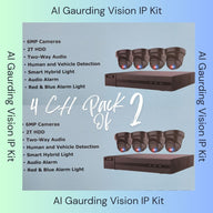 AI Guarding Vision 6MP Security System: 4/8/16 Channel NVR Kits with Active Deterrence Turret Cameras, Red/Blue Flashing Lights, Two-Way Audio, and 2TB/4TB HDD – Available in Black or White