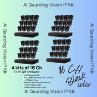 AI Guarding Vision 6MP Security System: 4/8/16 Channel NVR Kits with Active Deterrence Turret Cameras, Red/Blue Flashing Lights, Two-Way Audio, and 2TB/4TB HDD – Available in Black or White