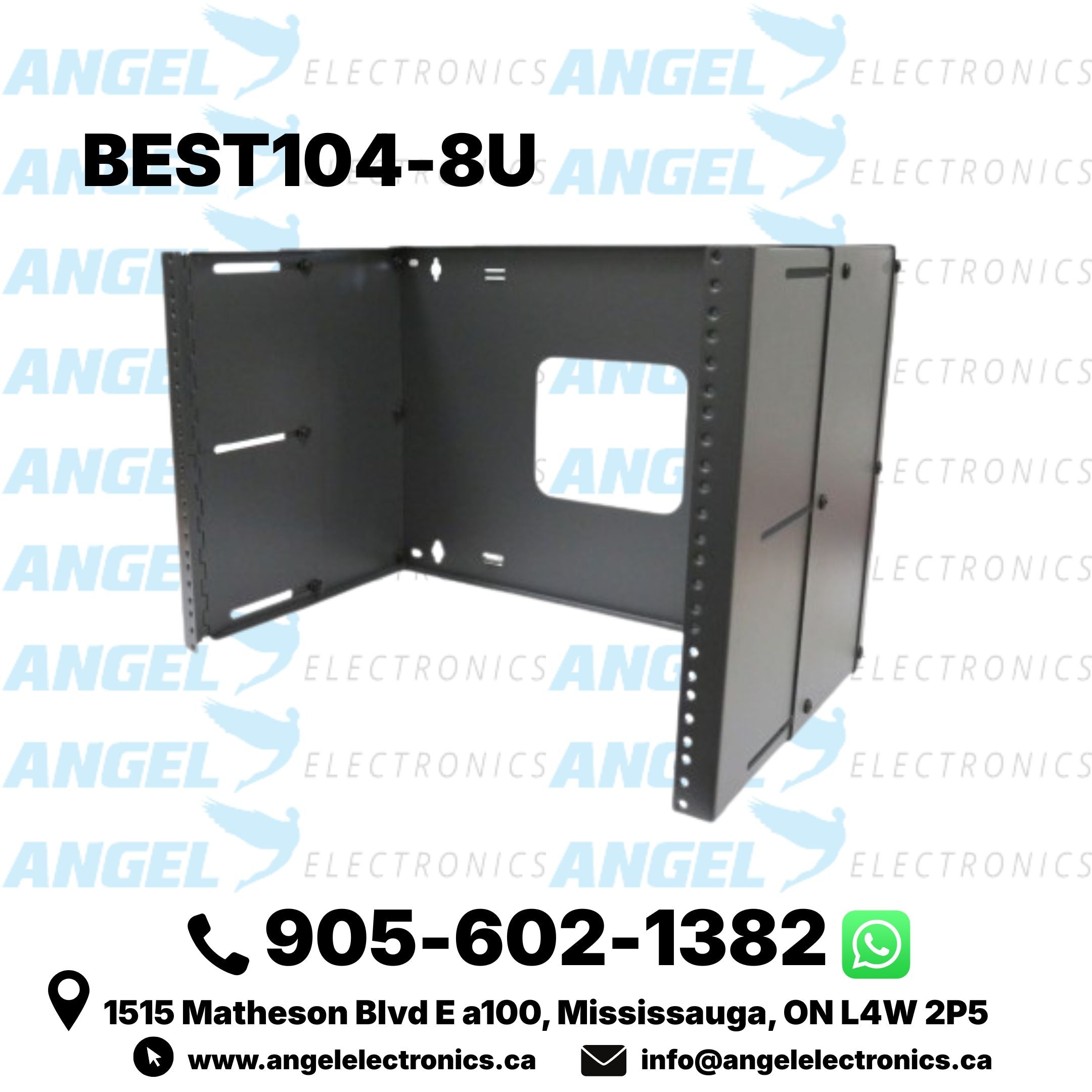 8U 19-Inch Hinged Extendable Wall Mount Rack Bracket for Patch Panels & Rack Equipment