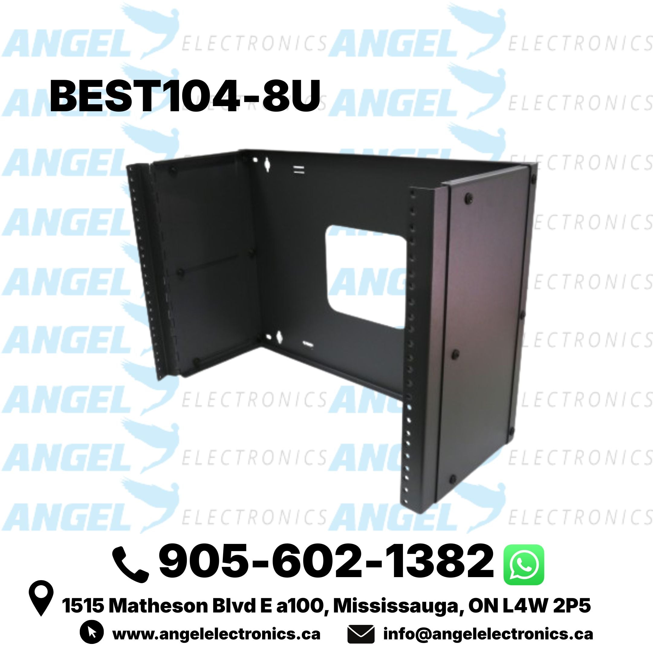 8U 19-Inch Hinged Extendable Wall Mount Rack Bracket for Patch Panels & Rack Equipment