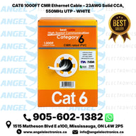 CAT6 1000FT CMR Ethernet Cable – 23AWG Solid CCA, 550MHz UTP