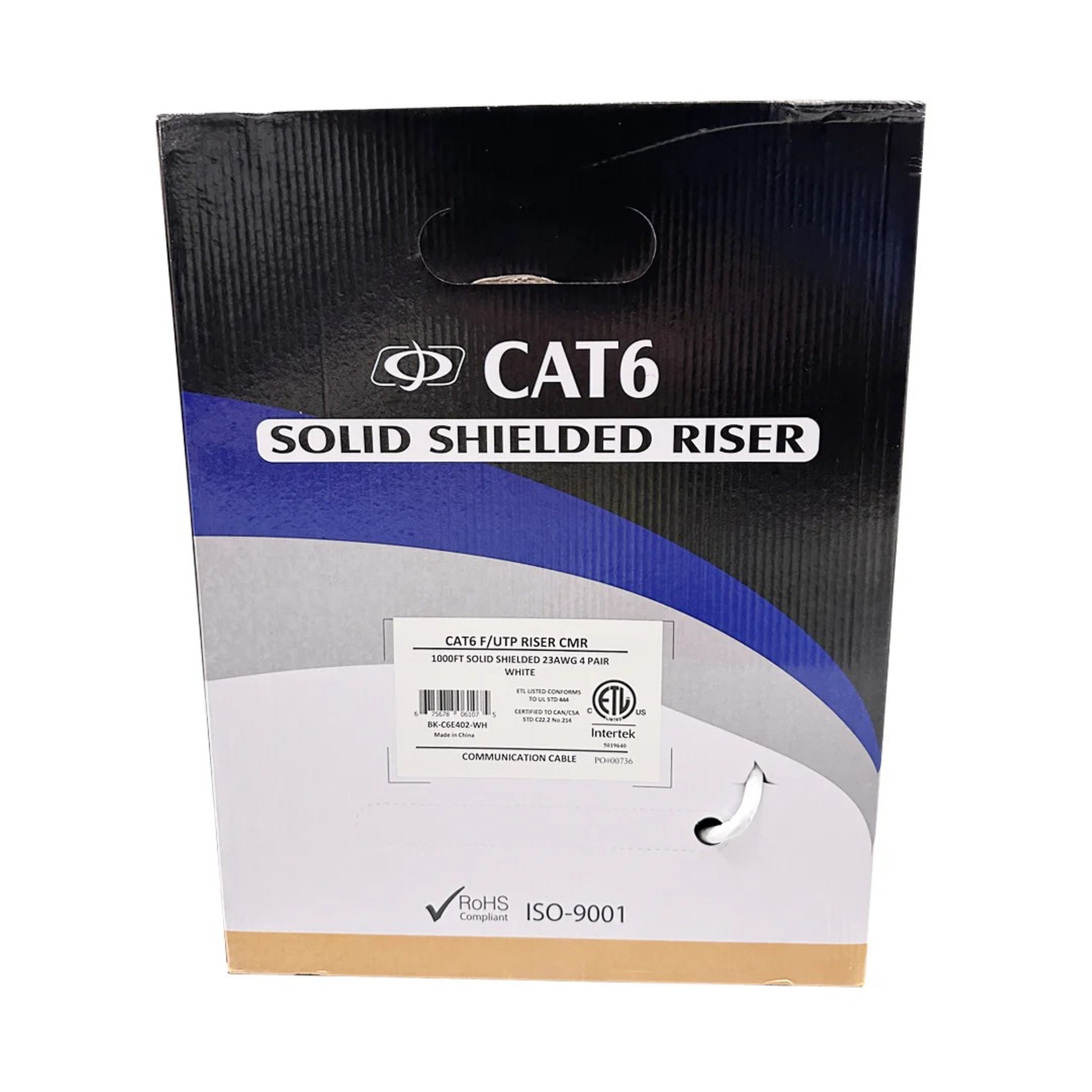 Copper Electronics Riser CAT6 550MHz F/UTP Riser Cable, 23AWG Solid Copper – 1000ft – Angel ...