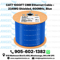 CAT7 1000FT CMR Ethernet Cable – 23AWG Shielded, 600MHz, Blue & Black