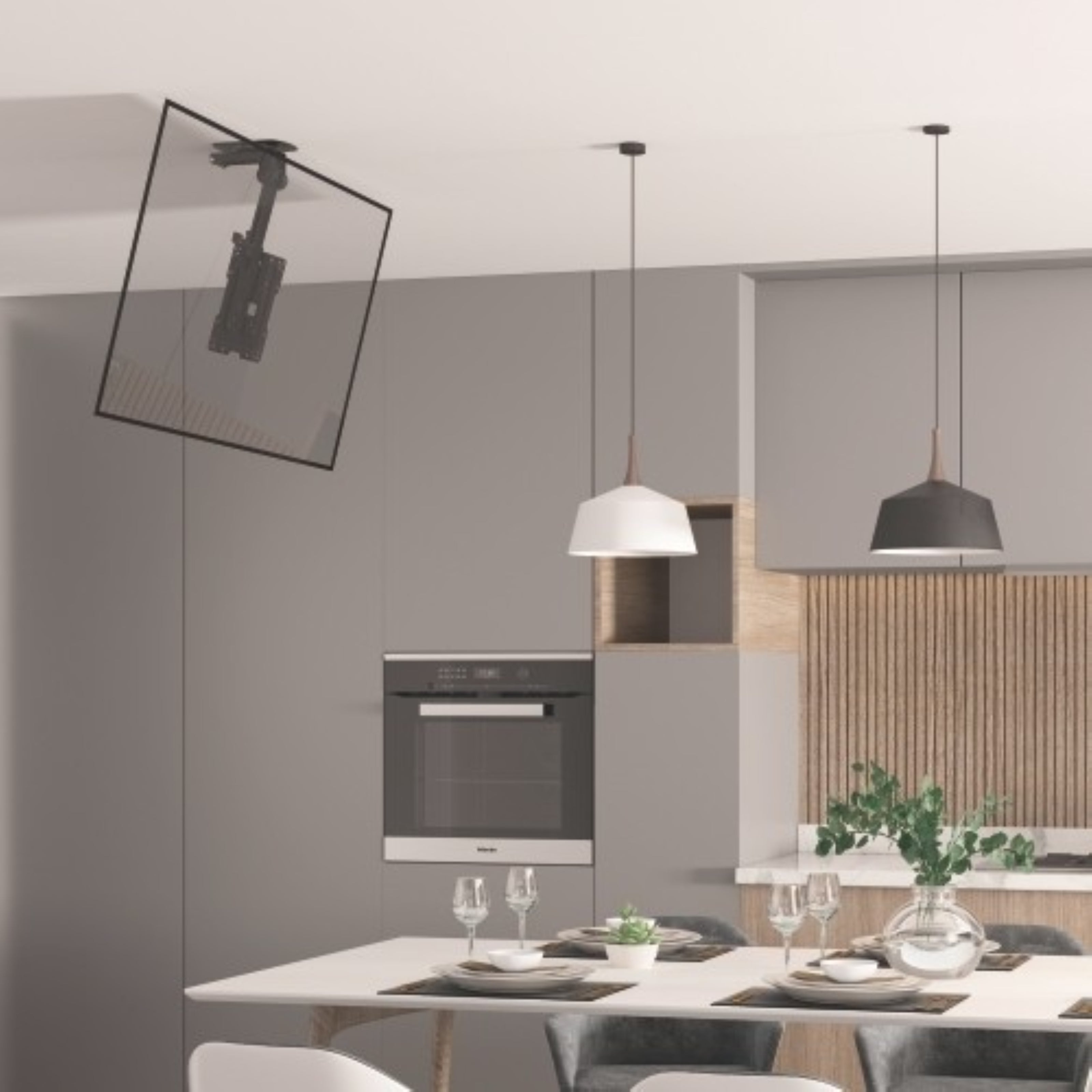 BRATECK 19 – 43” FOLD-UP UNDER-CABINET or CEILING TV MOUNT – LCD-CM322