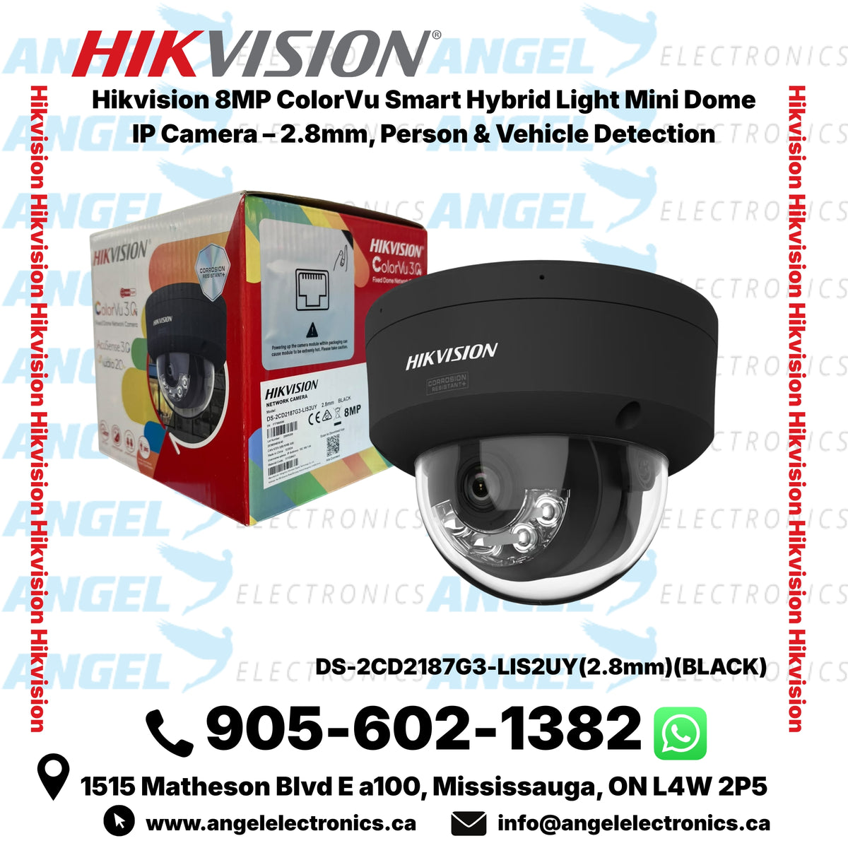 Hikvision 8MP ColorVu Smart Hybrid Light Mini Dome IP Camera – 2.8mm, Person & Vehicle Detection