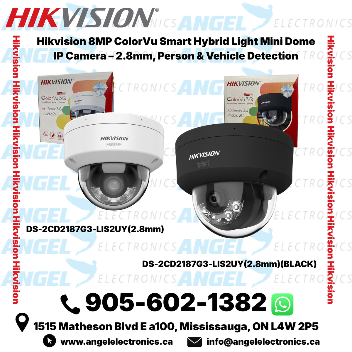 Hikvision 8MP ColorVu Smart Hybrid Light Mini Dome IP Camera – 2.8mm, Person & Vehicle Detection