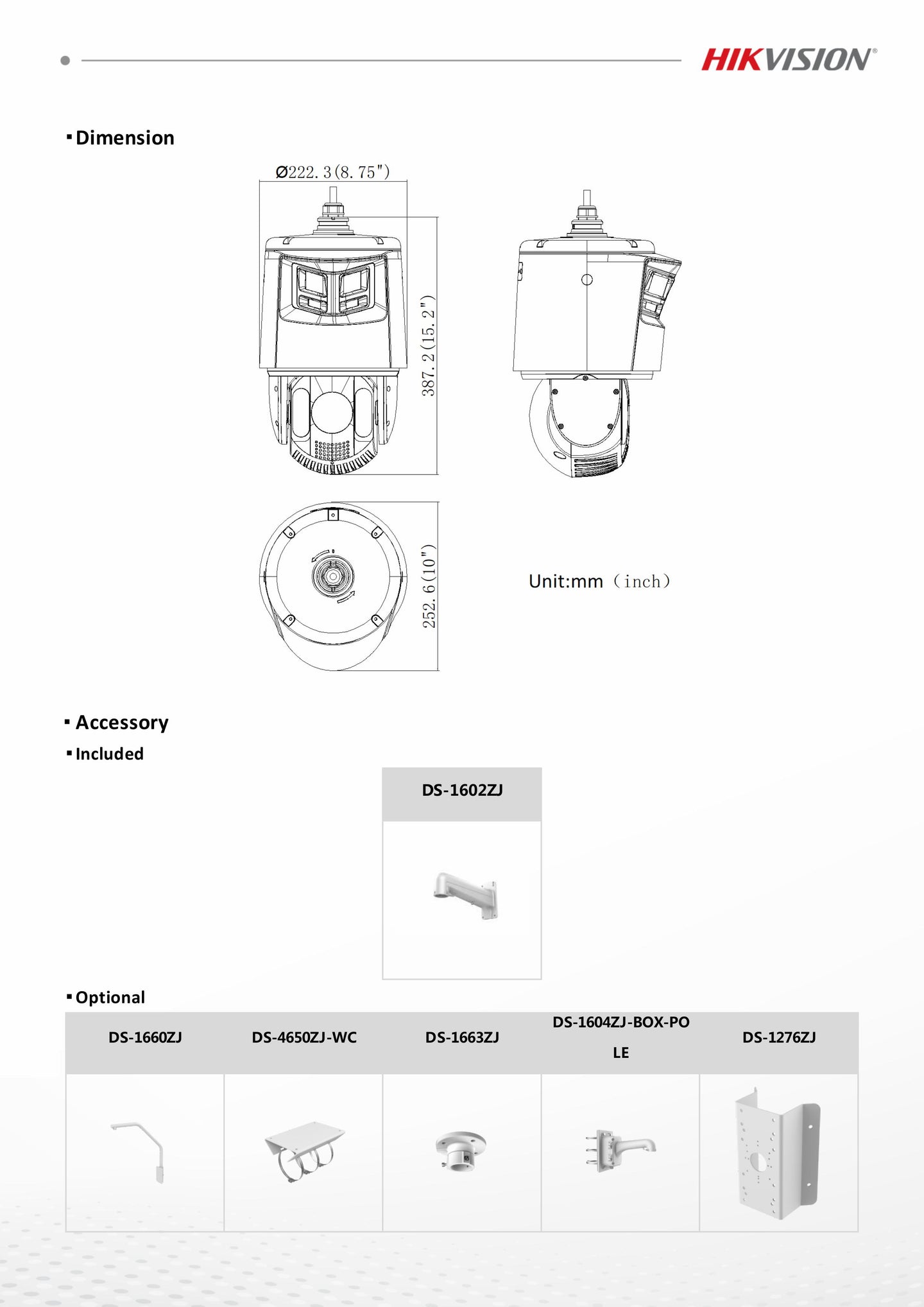 Hikvision DS-2SE7C432MWG-EB/26(F0) DS-2SE7C432MWG-EB/26 - F0 TandemVu 4MP Dome Network Camera - 32x Optical Zoom - 200m IR Night Vision - 2K