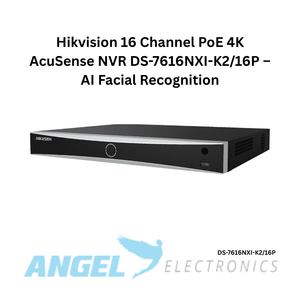 Hikvision 16 Channel PoE 4K AcuSense NVR DS-7616NXI-K2/16P – AI Facial Recognition