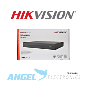 ERI-K108-P8  HIKVISION 8CH NVR H.265+ PoE with 2TB Hard Drive Up to 4K IP Camera