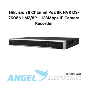 Hikvision 8 Channel PoE 8K NVR DS-7608NI-M2/8P – 128Mbps IP Camera Recorder