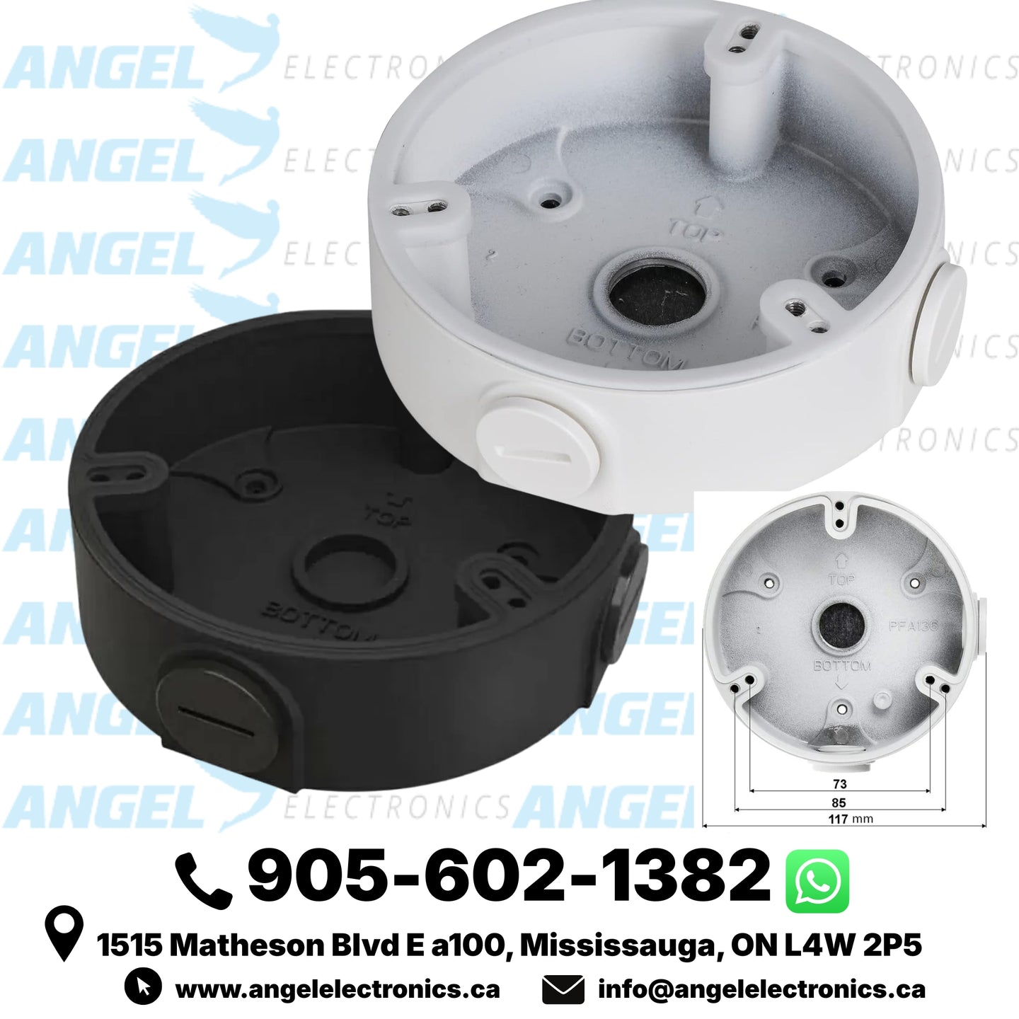 PFA136 Junction Box for Dahua IP Dome and Eyeball Camera, Whtie