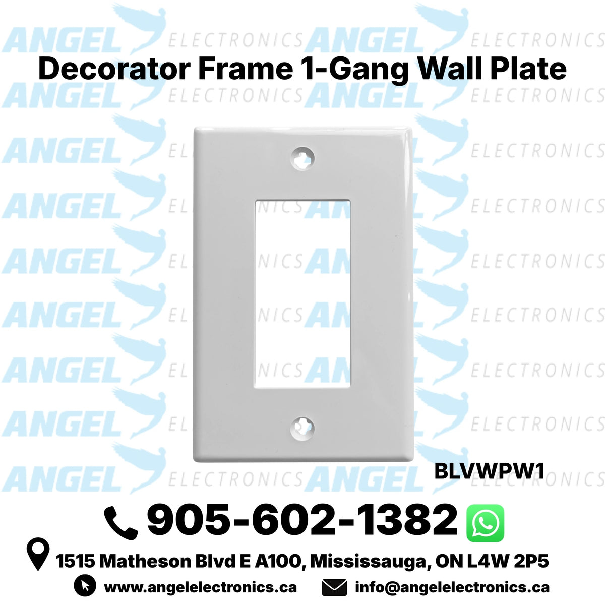 BestMounts Decorator Frame 1-Gang Wall Plate – Rocker Switch & Outlet Cover | BLVWPW1