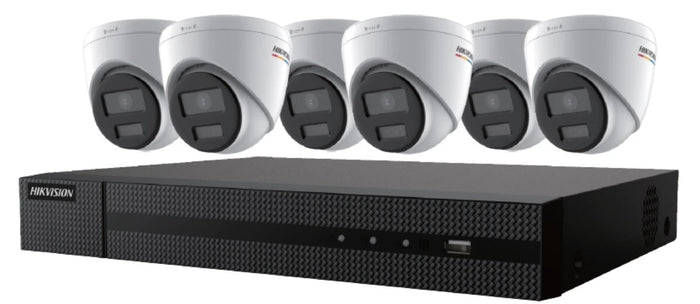Hikvision IP Security Camera Kit 8 CH 4K NVR with 6 x 4MP ColorVu Turret Cameras   EKI-K82T46C