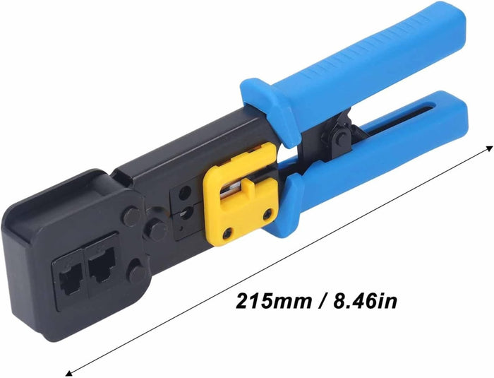 RJ45 Crimp Tool for 6P 8P Regular, Sturdy Crimper for RJ 45 RJ 11 Hole EZ RJ Pass Through Connectors