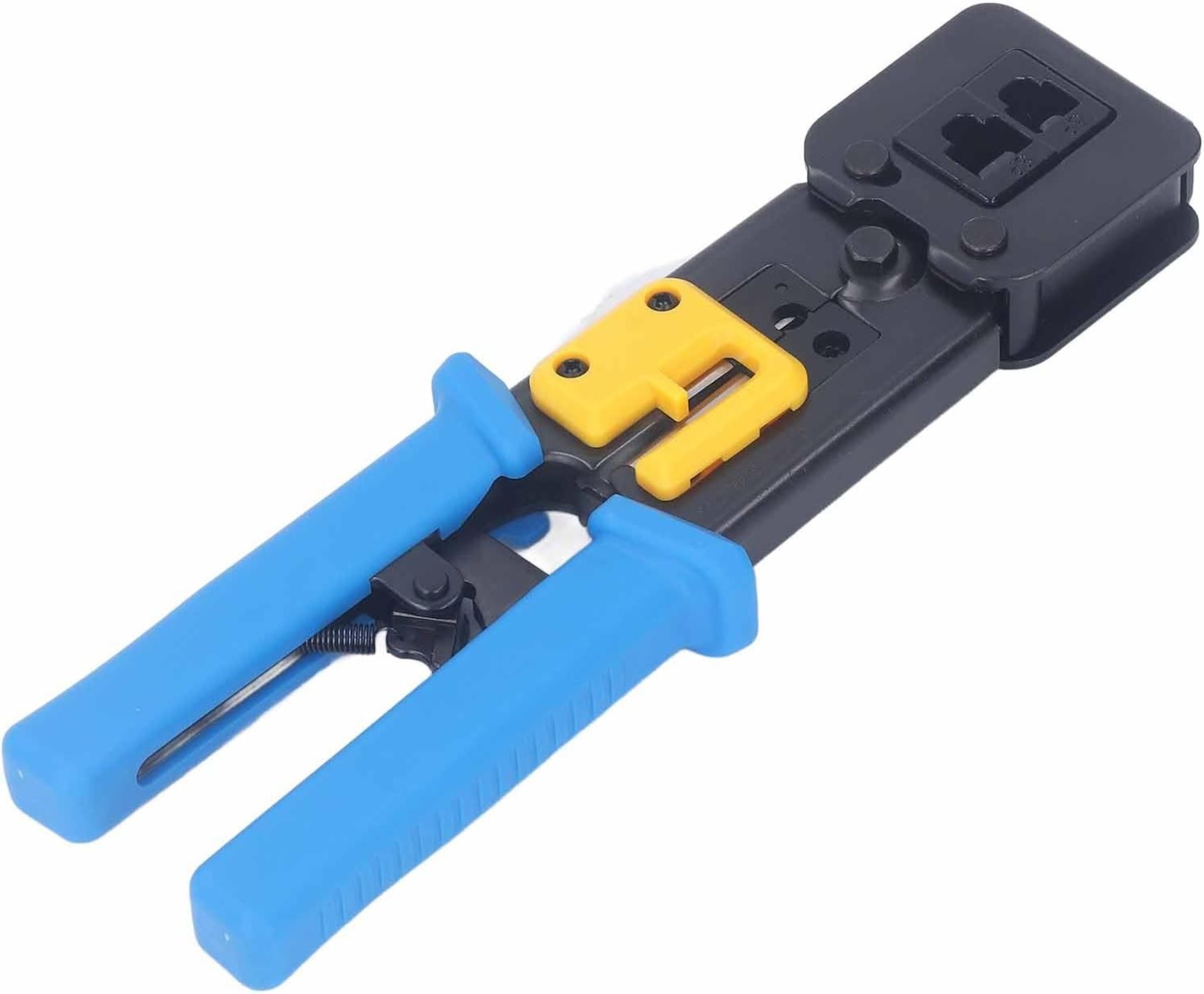 RJ45 Crimp Tool for 6P 8P Regular, Sturdy Crimper for RJ 45 RJ 11 Hole EZ RJ Pass Through Connectors