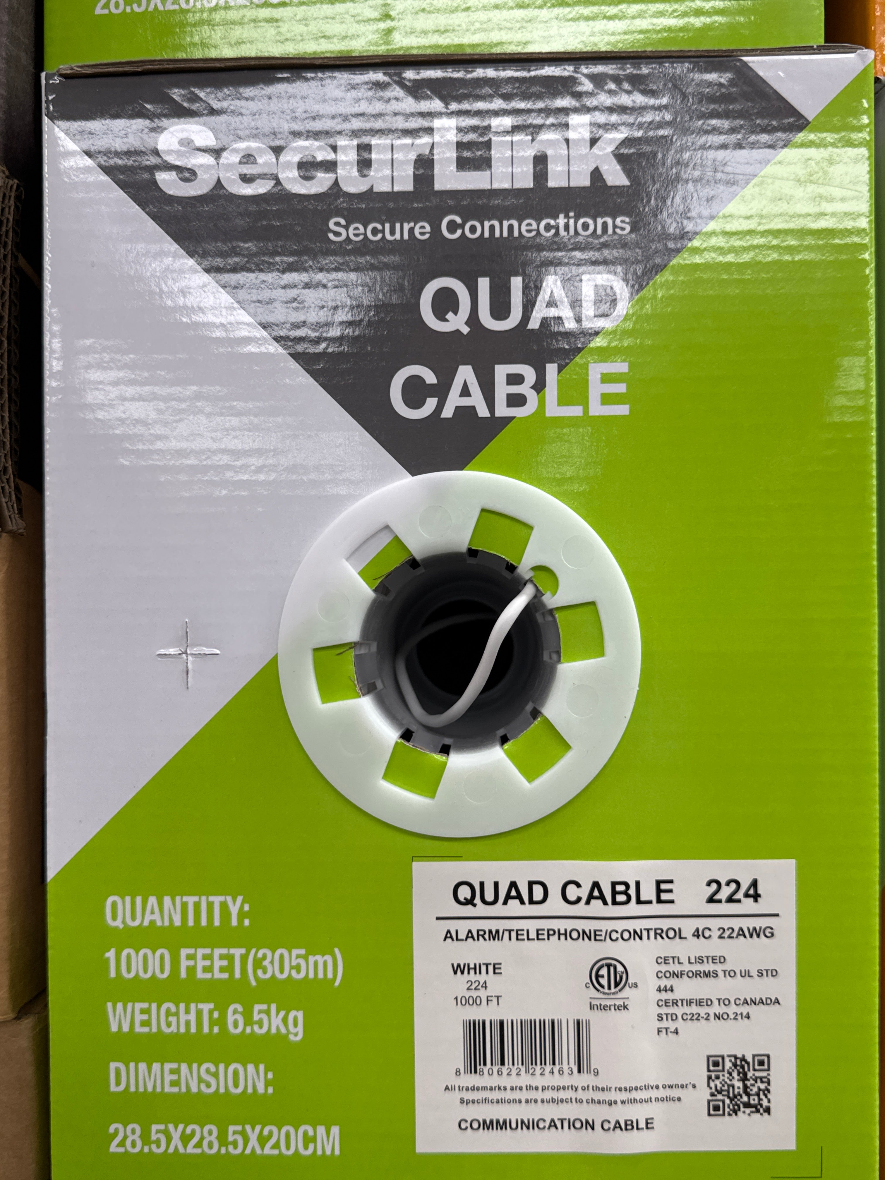 SecurLink Phone/Alarm Quad Cable - 24 AWG X 4 (1000 ft/305 m Box)