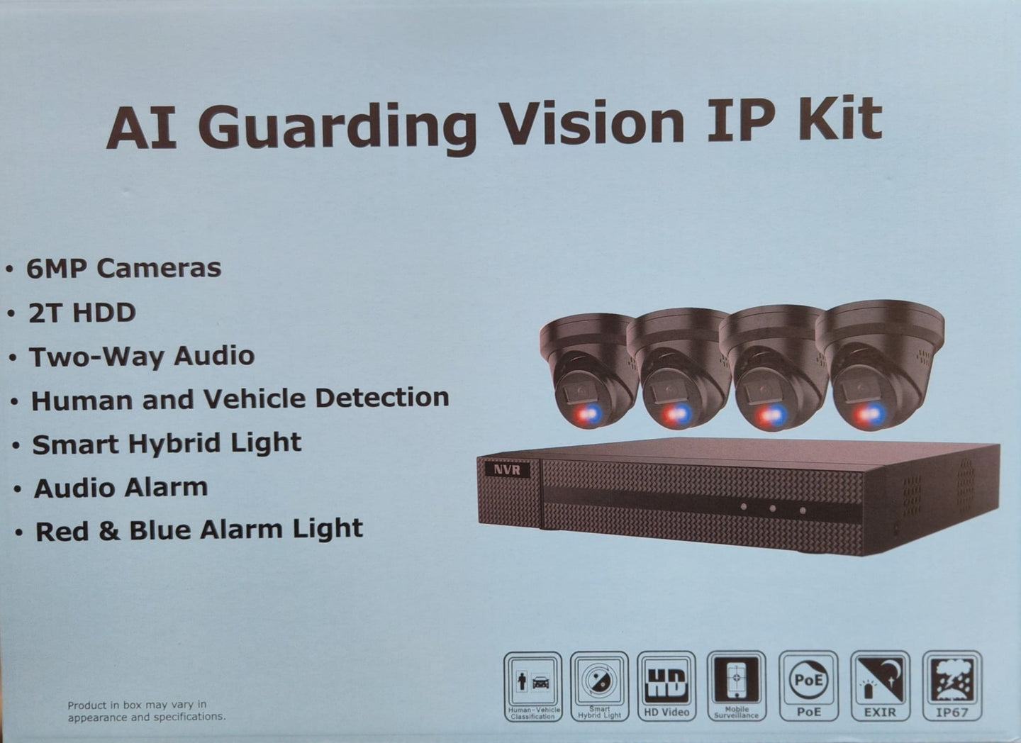 AI Guarding Vision 4 CH  IP Security Camera Kit  IP-KIT4642-BR (BLACK) HIKVISION